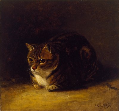 Estudo de um gato, 1817 de Abraham Cooper