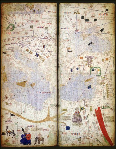 Atlas catalão, folhas 7 e 8, 1375 de Abraham Cresques
