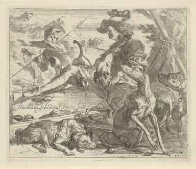 Caçador com cães
Vários animais (título da série) de Abraham Danielsz. Hondius
