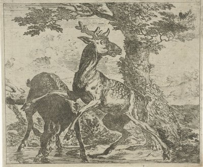 cervo surpreendente Animais diferentes (título da série) de Abraham Danielsz. Hondius