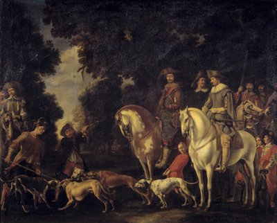 Caça ao javali. Pintura de Abraham Hondius (1625-1695) de Abraham Danielsz. Hondius