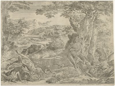 Javali selvagem atacado por cães de Abraham Danielsz. Hondius