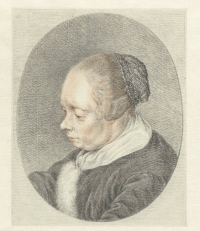 O Spinster (detalhe da cabeça da mulher) de Abraham Delfos