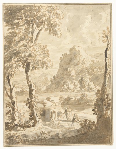 Paisagem arcadiana com pequenas figuras de Abraham Genoels (II)