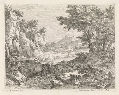 Terreno abandonado com rio Paisagens (título da série) de Abraham Genoels