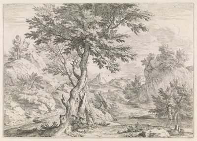 Paisagem montanhosa com rochas de Abraham Genoels