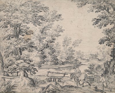 Paisagem com o Homem a Cavalo de Abraham Genoels