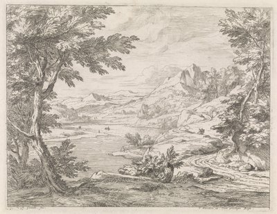 Paisagem fluvial com uma estrada
Paisagens fluviais (título da série) de Abraham Genoels