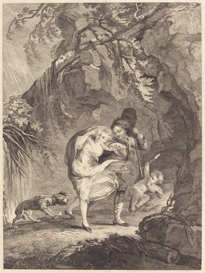 Le coup de vent (A rajada de vento) de Abraham Girardet after Antoine Lebel