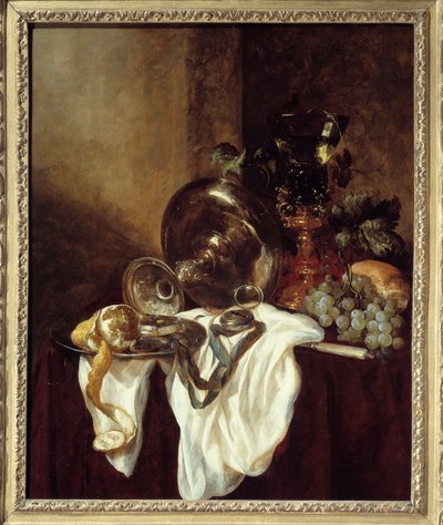Pintura da taça de prata por Abraham Van Beyeren de Abraham Hendricksz van Beyeren