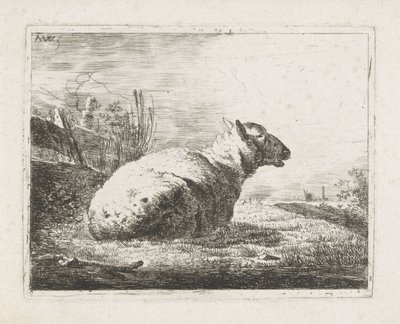 ovelha deitada de Abraham Hendrik Winter