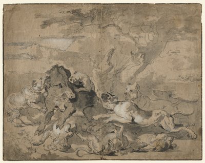 Caça ao Javali de Abraham Hondius