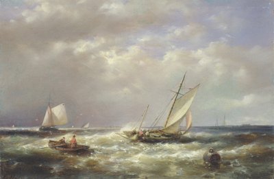 Barcos de pesca ao largo da costa de Abraham Hulk