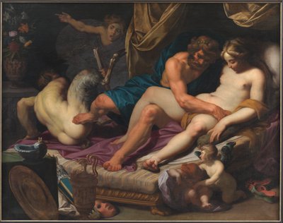 Hércules chutando Fauno da cama de Omfale de Abraham I Janssens