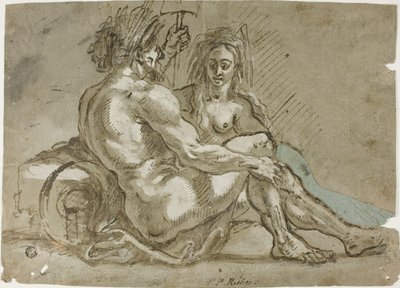 Deus do rio e uma ninfa de Abraham Janssens