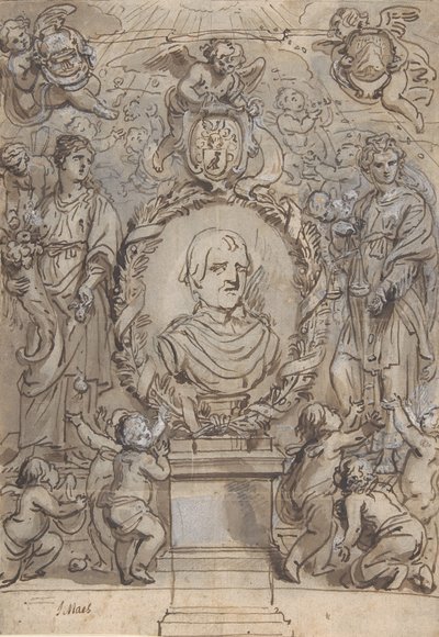 Design para uma página de título, século XVII. de Abraham Jansz van Diepenbeeck