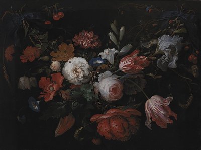 Uma guirlanda de flores de Abraham Mignon