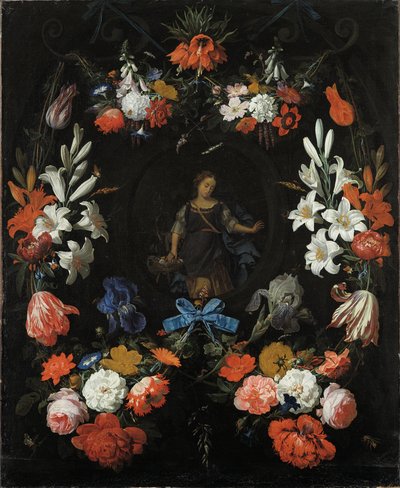 Grinalda de flores de Abraham Mignon
