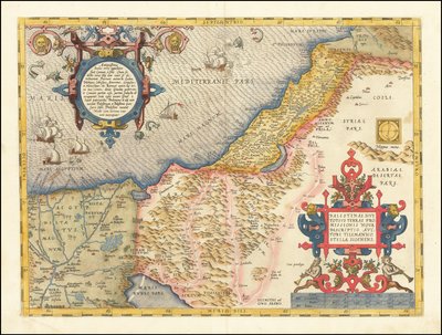 Mapa da Palestina de 1573 de Abraham Ortelius de Abraham Ortelius