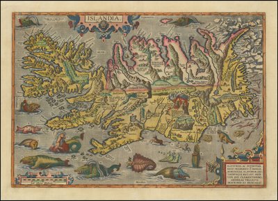 Mapa da Islândia de 1591 por Abraham Ortelius de Abraham Ortelius