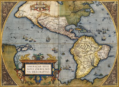 Um mapa da América, 1612 de Abraham Ortelius