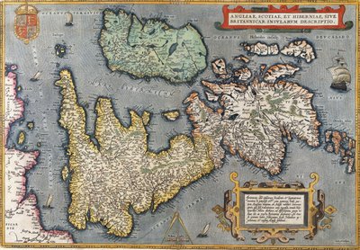 Um mapa da Grã-Bretanha, 1587 de Abraham Ortelius