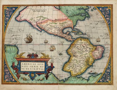 Americae Sive Novi Orbis, Nova Descriptio (As Américas ou o Novo Mundo, nova descrição) de Abraham Ortelius