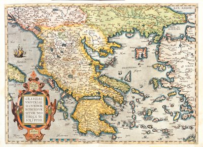 Croácia (circunscrição: Dubrovnik-Neretva), sul da Bósnia-Herzegovina, sul da Sérvia, sul da Bulgária, Montenegro, Albânia, Macedónia, Grécia, Turquia Ocidental de Abraham Ortelius
