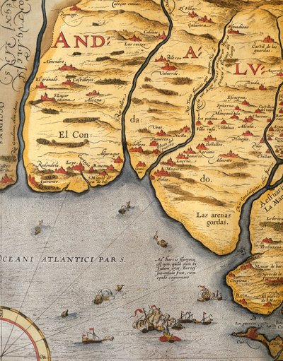 Porto de Palos, de Abraham Ortelius (1528-1598), placa de Abraham Ortelius