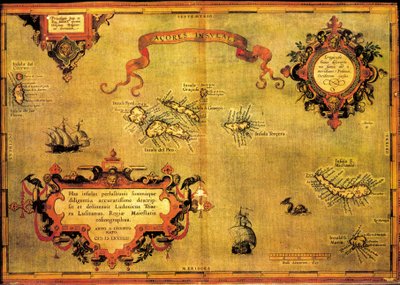 Mapa dos Açores por Abraham Ortelius de Abraham Ortelius