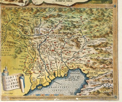 Mapa da região Friuli Venezia Giulia, do Theatrum Orbis Terrarum, de Abraham Ortelius de Abraham Ortelius