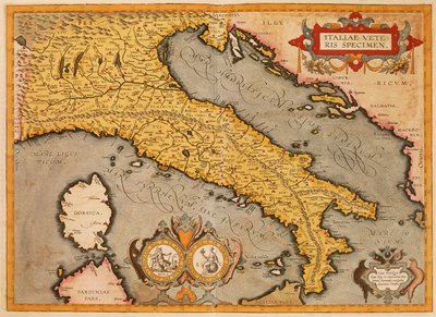 Mapa da Itália por Abraham Ortelius de Abraham Ortelius