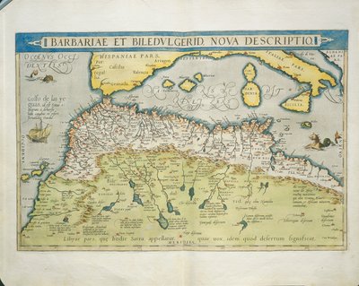Mapa do Norte de África, do Theatrum Orbis Terrarum, de Abraham Ortelius de Abraham Ortelius