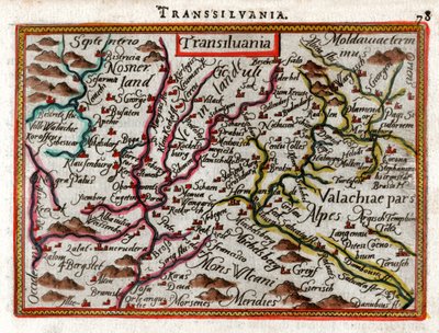 Mapa da Transilvânia 1590 de Abraham Ortelius