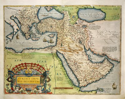 Mapa da Turquia, do Theatrum Orbis Terrarum, de Abraham Ortelius de Abraham Ortelius