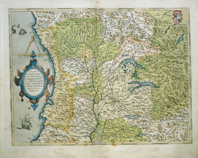 Mapa do Ducado de Milão, Itália, do Theatrum Orbis Terrarum, de Abraham Ortelius de Abraham Ortelius