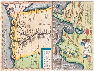 Nordeste do Egito, Tunis, Egito, Tunísia de Abraham Ortelius