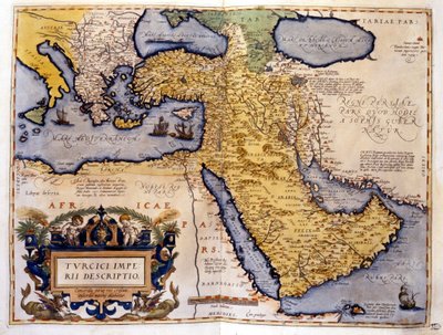 Império Otomano em 1588. Atlas de Abrahm Ortelius. de Abraham Ortelius