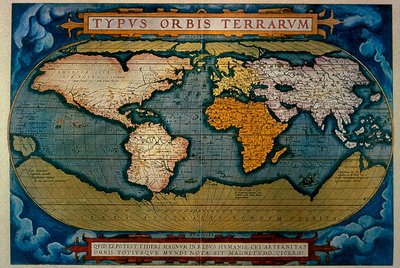 O Planisfério, cartografia de Anversa, 1571 de Abraham Ortelius