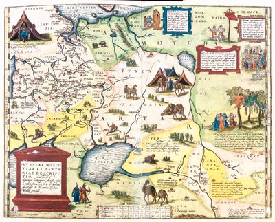 Rússia ocidental, sudeste da Turquia, Arménia, Azerbaijão, norte do Irão, Turquemenistão, Uzbequistão, oeste do Cazaquistão de Abraham Ortelius
