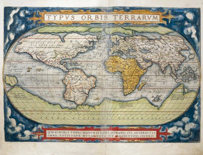 Mapa mundial do Theatrum Orbis Terrarum, de Abraham Ortelius de Abraham Ortelius