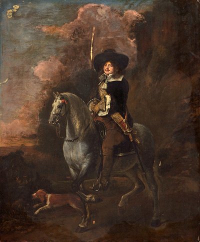 Cavalier em um cavalo cinzento, c.1660 de Abraham Pietersz. van Kalraet