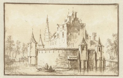 A casa Ter Does, perto de Leiden, vista da esquerda de Abraham Rademaker