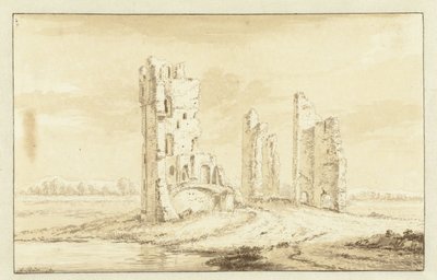 Ruínas da casa em Kleef, perto de Haarlem de Abraham Rademaker