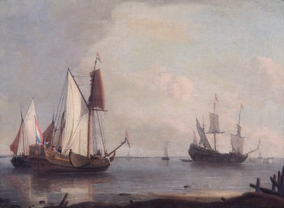 Navegação holandesa num rio (óleo sobre tela) de Abraham Storck