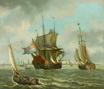 Navegação ao largo de Amesterdão (óleo sobre tela) de Abraham Storck