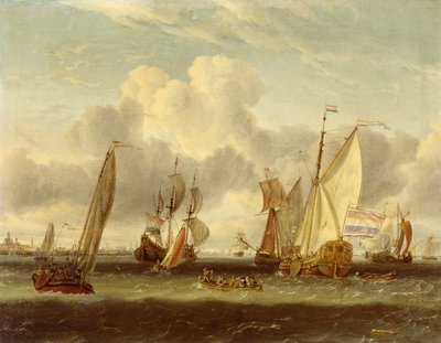 Envio no IJ no porto de Amsterdã de Abraham Storck