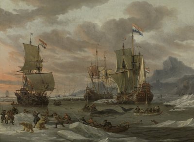 Área de caça às baleias no Oceano Ártico de Abraham Storck