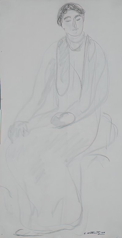Mulher Sentada, 1907. de Abraham Walkowitz