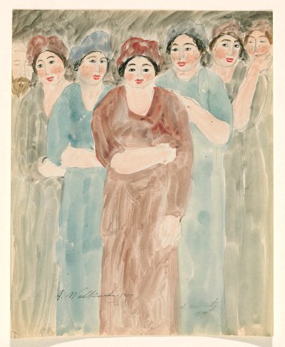 Mulheres em pé de Abraham Walkowitz